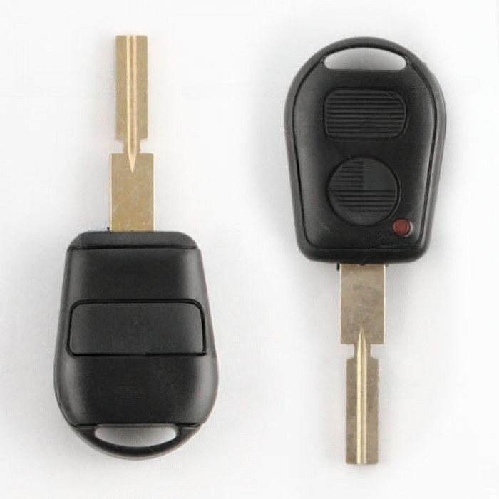 BMW 2-Tasten-Schlüsselgehäuse, alter Typ - Schlüsselblatt gerade mit Kerbe in der Mitte main product photo
