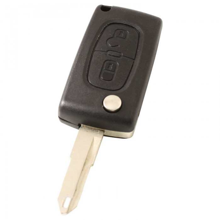 Citroën 2-Knopf-Klappschlüssel - Schlüsselblattspitze mit Öffnung - Batterieaufsatz auf Chip main product photo