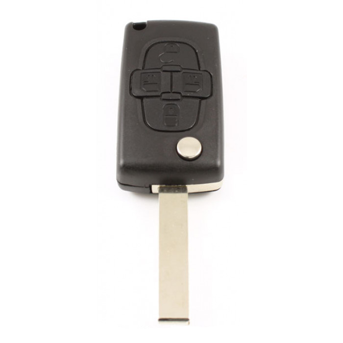 Citroën 4-Tasten-Klappschlüssel - Schlüsselblatt gerade mit Einkerbung Seite - kein Platz für Batterie main product photo