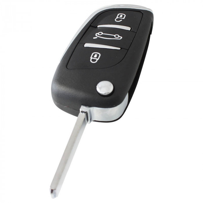 Citroën 3-Tasten-Klappschlüssel - Schlüsselblatt gerade - Batterie im Gehäuse main product photo