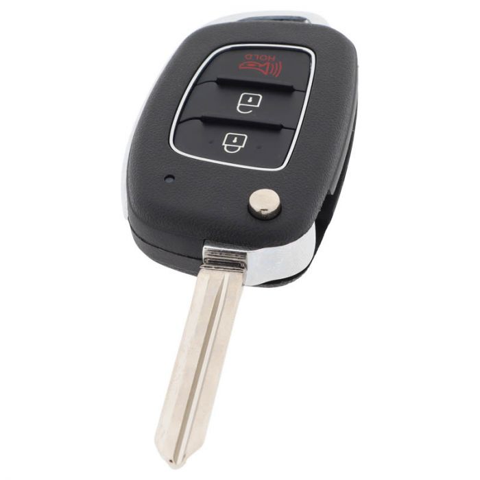 Hyundai 2-Tasten-Klappschlüssel mit Paniktaste - Schlüsselblattspitze mit Kerbe rechts main product photo