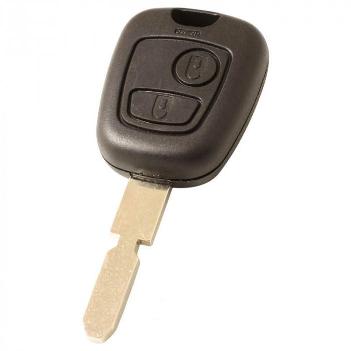 Citroën 2-Tasten-Schlüsselgehäuse - Schlüsselblattspitze mit Kerbe Zentrum mit Elektronik 433MHZ - PCF7961 Transponder main product photo