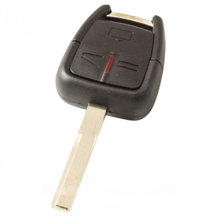 Opel 3-Tasten Schlüsselgehäuse - Schlüsselblatt gerade mit Elektronik 433MHZ - ID40 Transponder main product photo