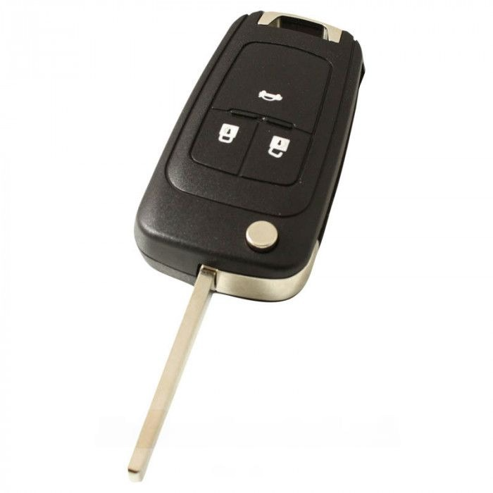 Opel 3-Tasten Klappschlüssel - Schlüsselblatt gerade mit Elektronik 433MHZ - ID46 Transponder main product photo