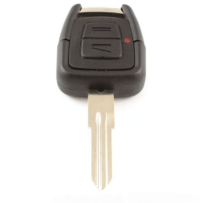 Opel 2-Tasten-Schlüsselgehäuse - Schlüsselblattspitze Ausklinkung links mit Elektronik 433MHZ - ID40 Transponder (Modell 2) main product photo