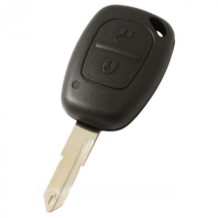 Renault 2-Tasten-Schlüsselgehäuse - Schlüsselblattspitze mit Öffnung mit Elektronik 433MHZ - 7946 Transponder (Modell 1) main product photo