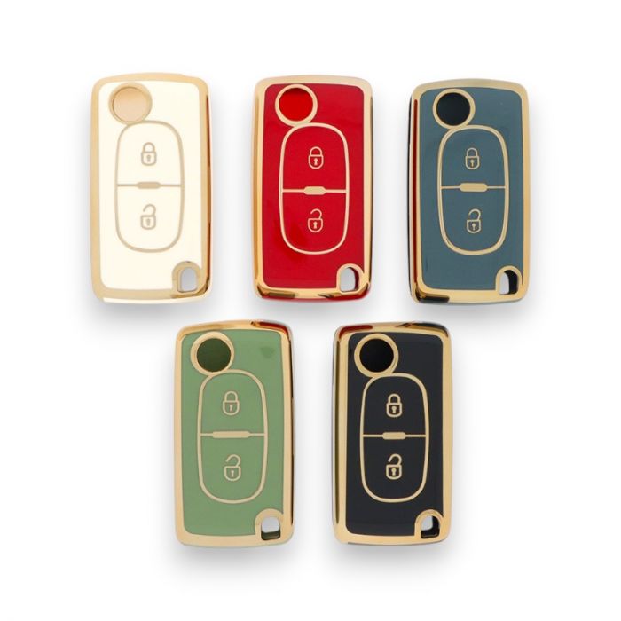 Peugeot 2-Tasten-Flip-Key TPU-Schlüsselabdeckung main product photo