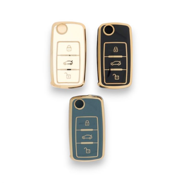 Skoda 3-knops klapsleutel TPU-sleutelhoes main product photo