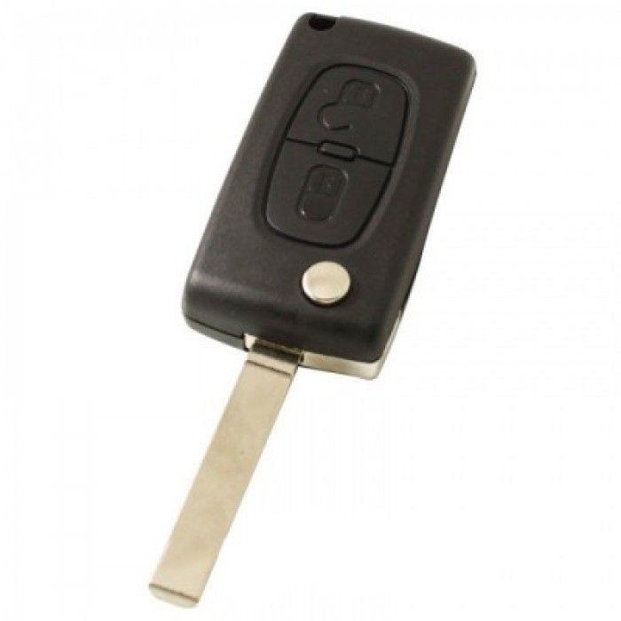 Citroën 2-Tasten-Klappschlüssel - Schlüsselblatt gerade - Batterie auf Chip main product photo