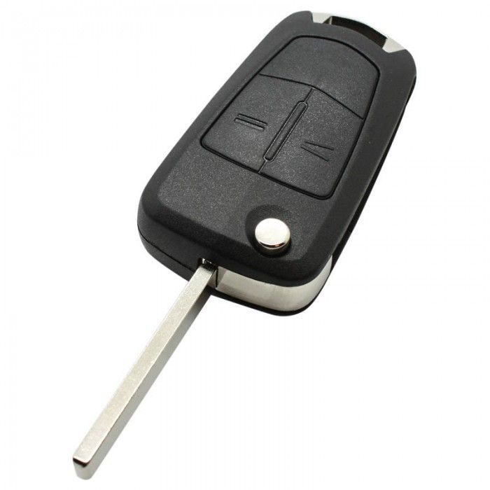 Opel 2-Tasten-Klappschlüssel - Schlüsselblatt gerade - Batterie im Gehäuse main product photo