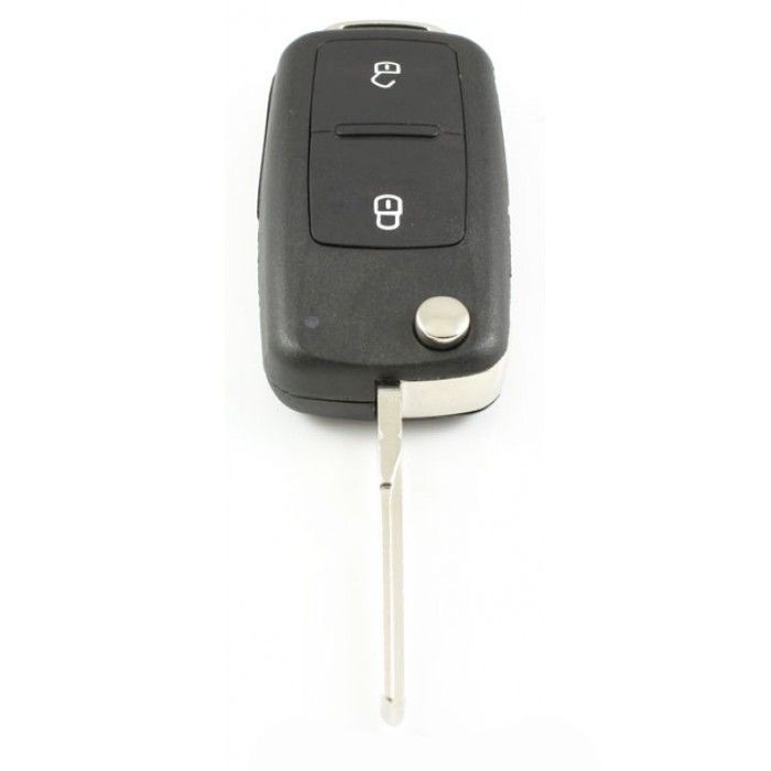 Volkswagen 2-Tasten-Klappschlüssel - Schlüsselblatt gerade mit Kerbseite (neues Modell) main product photo