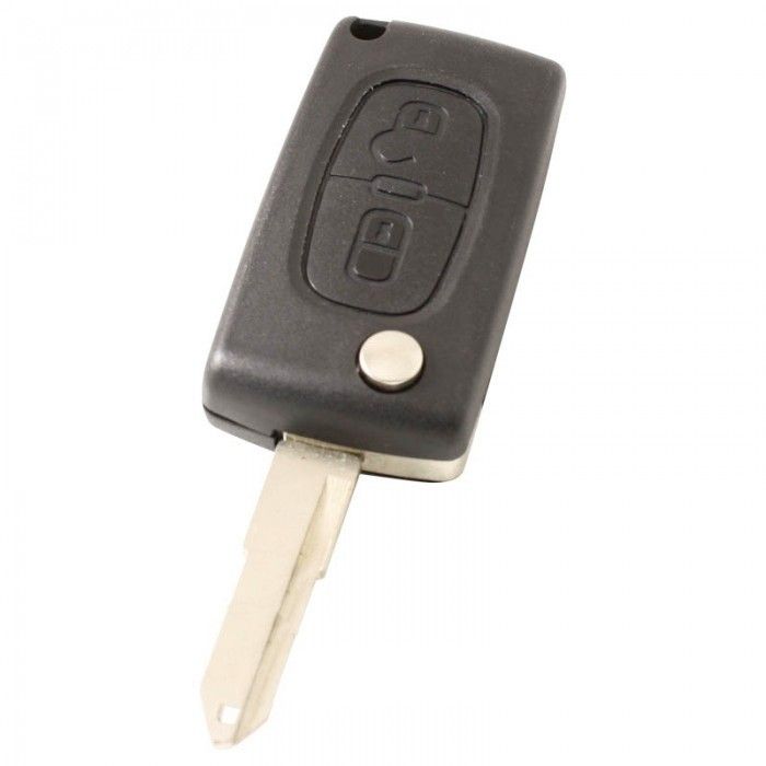 Citroën 2-Tasten-Klappschlüssel - Schlüsselblattspitze mit Öffnung - Batterie im Gehäuse main product photo