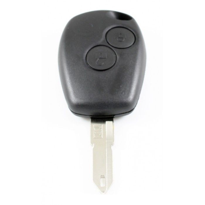Renault 2-Tasten-Schlüsselgehäuse - Schlüsselblatt mit gekerbter Spitze - 1 Batterie main product photo