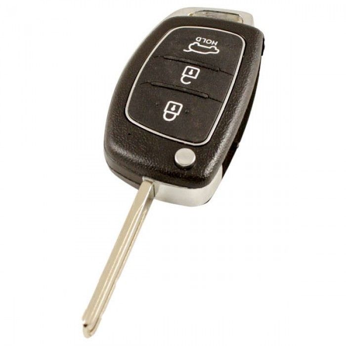 Hyundai 3-Knopf Klappschlüssel - Schlüsselblatt gerade mit Kerbe für Hyundai IX45, Hyundai Accent und Hyundai Santa Fe main product photo