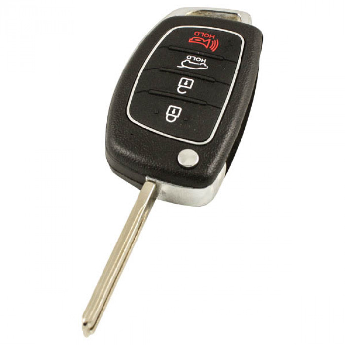Hyundai 3-Tasten-Klappschlüssel mit Paniktaste - Schlüsselblatt gerade mit Kerbe in der Mitte main product photo