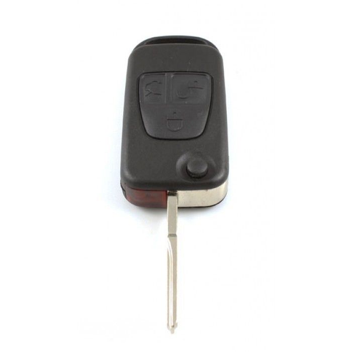 Mercedes 3-Tasten-Klappschlüssel - Schlüsselblatt gerade mit Kerbseite main product photo