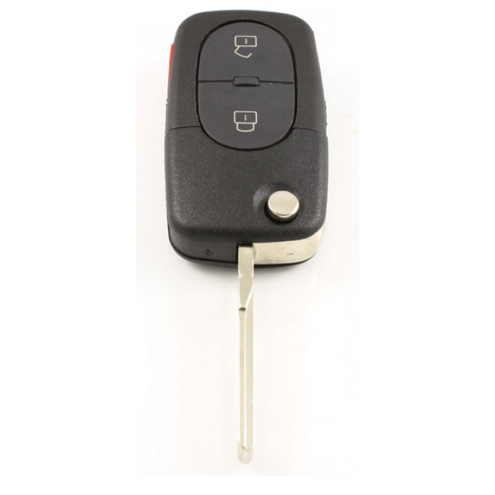 Audi 2-Tasten-Klappschlüssel mit Paniktaste - Schlüsselblatt gerade - CR1616 Batterieversion main product photo