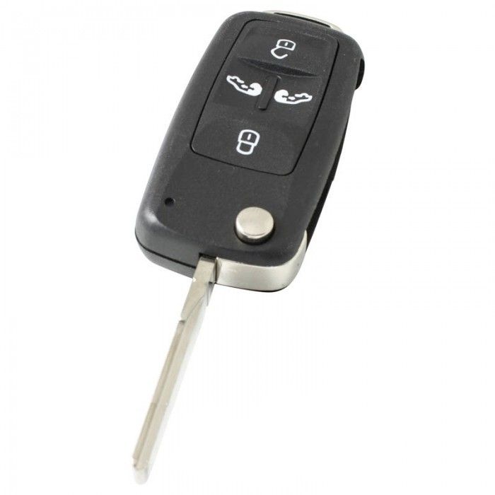 Volkswagen 4-Tasten-Klappschlüssel - Schlüsselblatt gerade mit Kerbseite main product photo