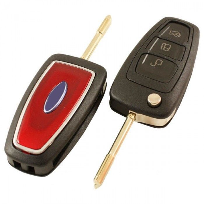 Ford 3-Tasten-Klappschlüssel - Schlüsselblatt rund (rot) main product photo