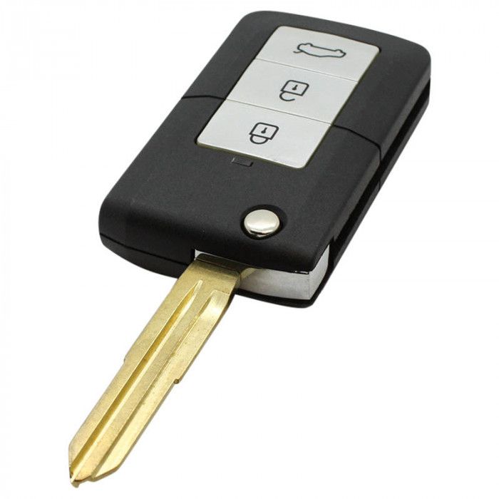Kia 3-Tasten-Klappschlüssel mit Paniktaste - Schlüsselblattspitze (Umbausatz) main product photo
