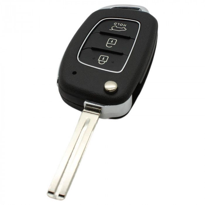 Hyundai 3-Knopf Klappschlüssel - Schlüsselblatt gerade mit Kerbe für Hyundai I40, Hyundai IX20 und Hyundai Santa Fe main product photo