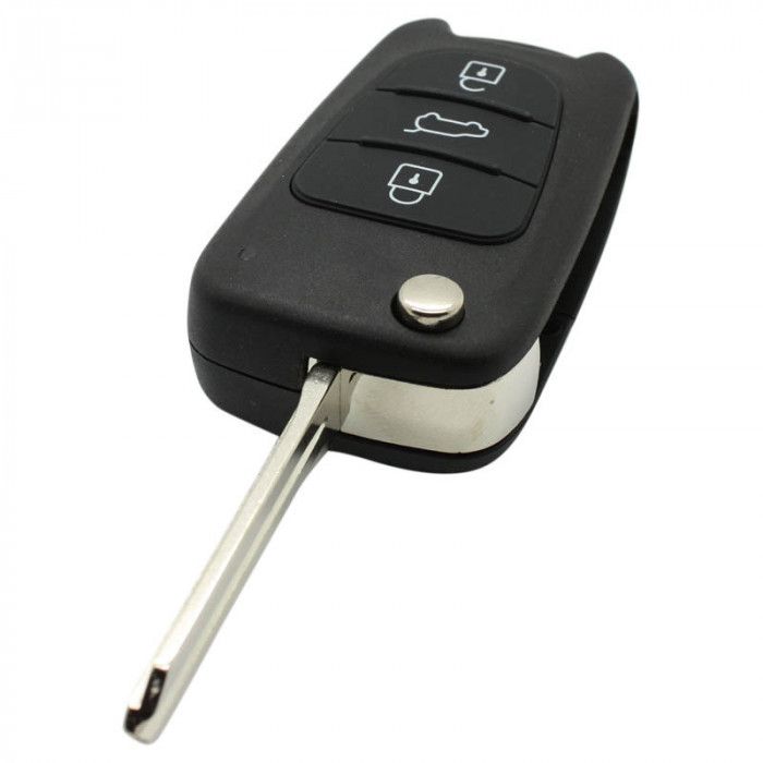Hyundai 3-Tasten-Klappschlüssel - Schlüsselblattspitze mit Kerbe links main product photo