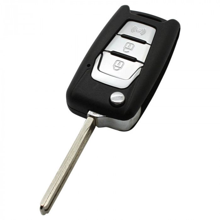 SsangYong 3-Knopf Klappschlüssel - Schlüsselblatt gerade mit Kerbe in der Mitte main product photo