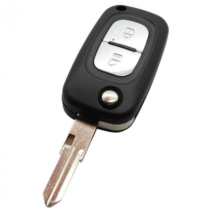 Renault 2-Tasten-Klappschlüssel - Schlüsselblattspitze mit Kerbe rechts main product photo