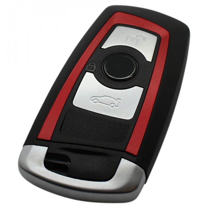 BMW 3-Tasten Smart Key Gehäuse (rot gestreift) - für BMW 3,5,7er Reihe main product photo