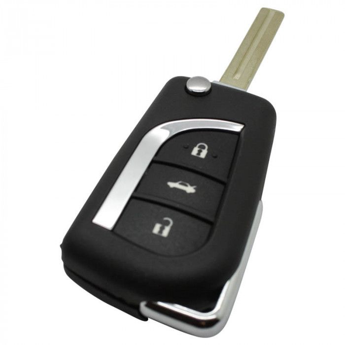 Toyota 3-Tasten-Klappschlüssel - Schlüsselblatt gerade mit Kerbe in der Mitte main product photo