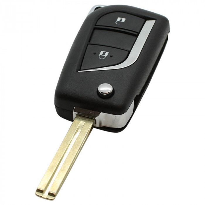 Toyota 2-Tasten-Klappschlüssel - Schlüsselblatt gerade Kerbe Mitte main product photo