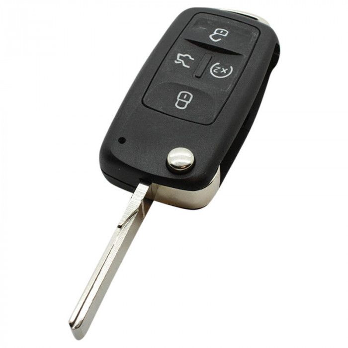 Volkswagen 4-Tasten-Klappschlüssel - Schlüsselblatt gerade mit Kerbseite (Modell 2) main product photo