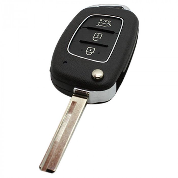 Hyundai 3-Knopf Klappschlüssel - Schlüsselblatt gerade mit Kerbe rechts (Modell 2) main product photo