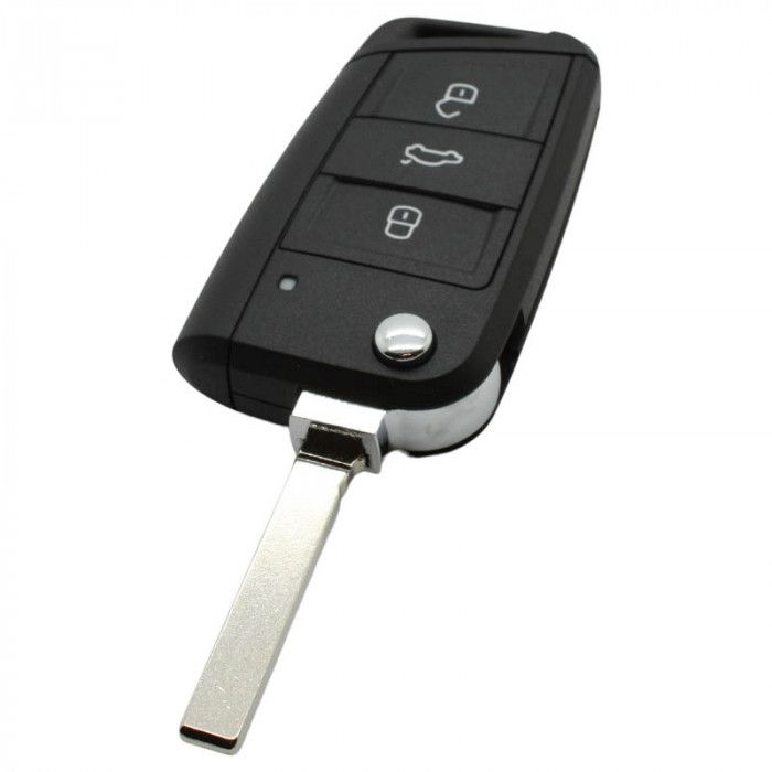 Volkswagen 3-Tasten-Klappschlüssel - Schlüsselblatt gerade HU162T (Modell 3) main product photo