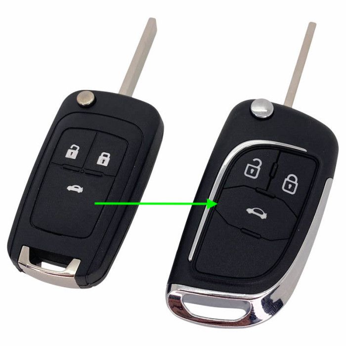 Opel 3-Tasten-Klappschlüssel - Schlüsselblatt gerade (Umbausatz) main product photo
