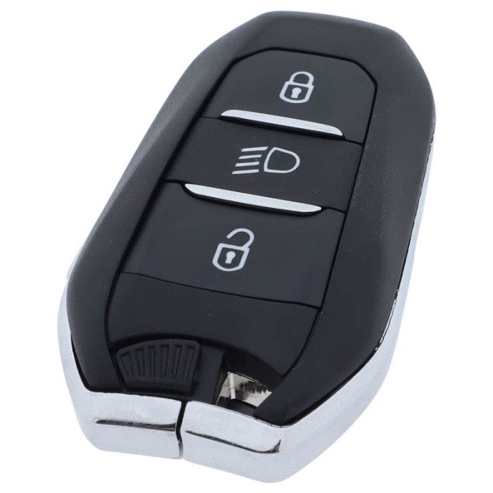Peugeot 3-Tasten Smart Key Gehäuse - Drucktastenbeleuchtung - Schlüsselblatt gerade main product photo