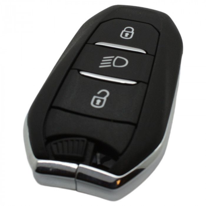 Citroën 3-Tasten Smart Key Gehäuse - Drucktastenbeleuchtung - Schlüsselblatt gerade mit Kerbe main product photo