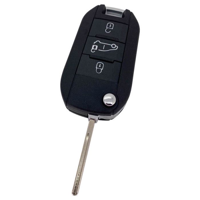 Peugeot 3-Tasten-Klappschlüssel - Schlüsselblatt gerade mit Kerbseite (Modell 3) main product photo