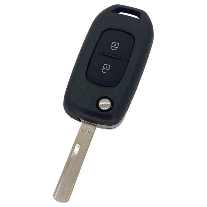 Renault 2-Tasten-Klappschlüssel - Schlüsselblatt gerade mit Kerbe in der Mitte - HU56R main product photo