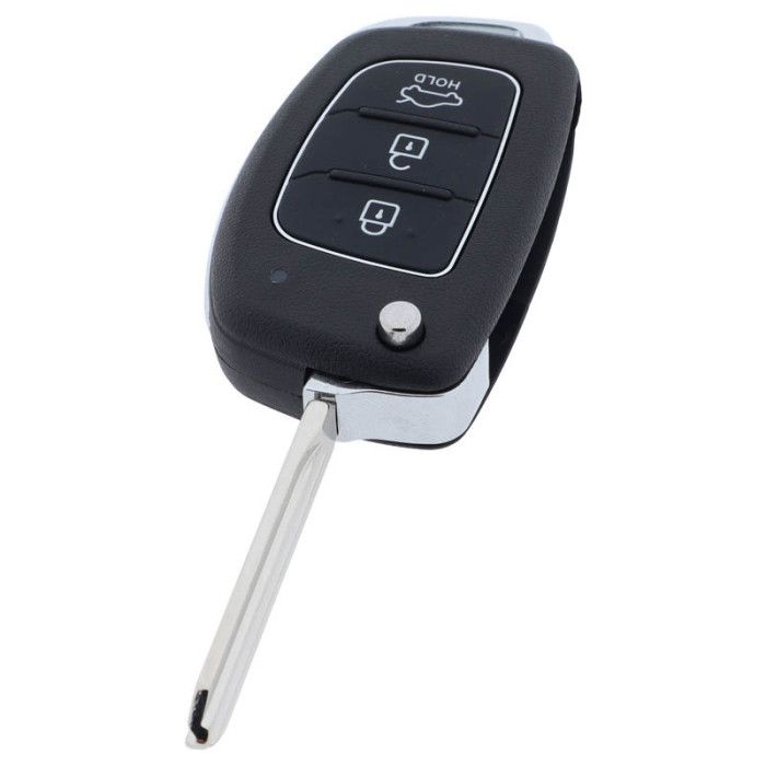 Hyundai 3-Tasten-Klappschlüssel - Schlüsselblattspitze mit Aussparung rechts u.a. für Hyundai Elantra und Hyundai IX45 main product photo