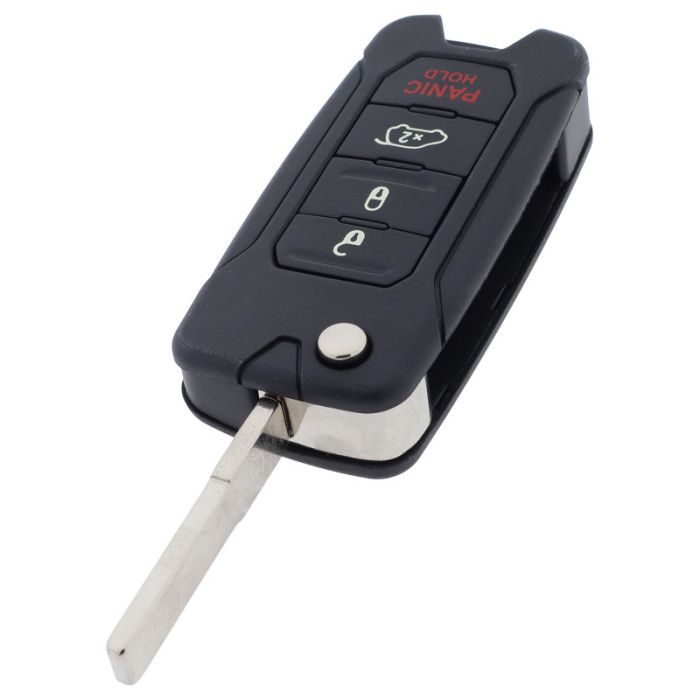 Jeep 3-knops klapsleutel met paniek knop - sleutelbaard recht main product photo