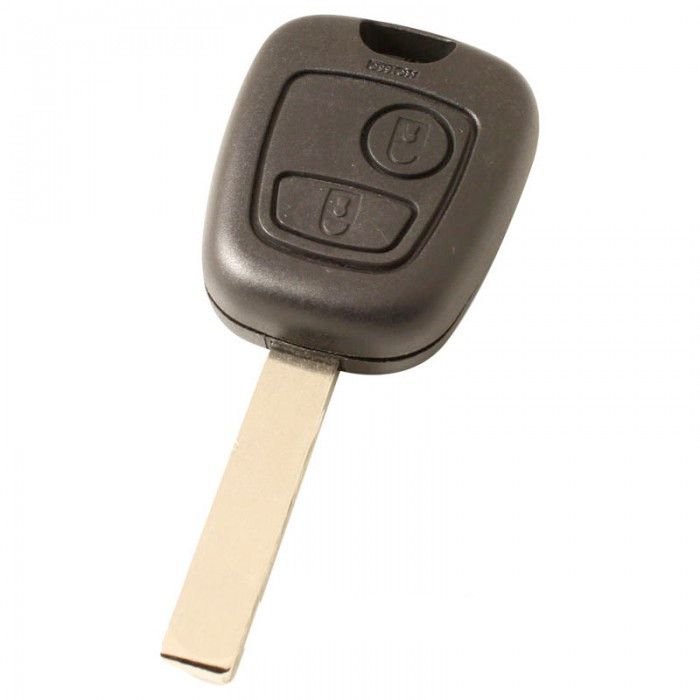 Citroën 2-Tasten-Schlüsselgehäuse - Schlüsselblatt gerade mit Einkerbung Seite mit Elektronik 433MHZ - PCF7961 Transponder main product photo