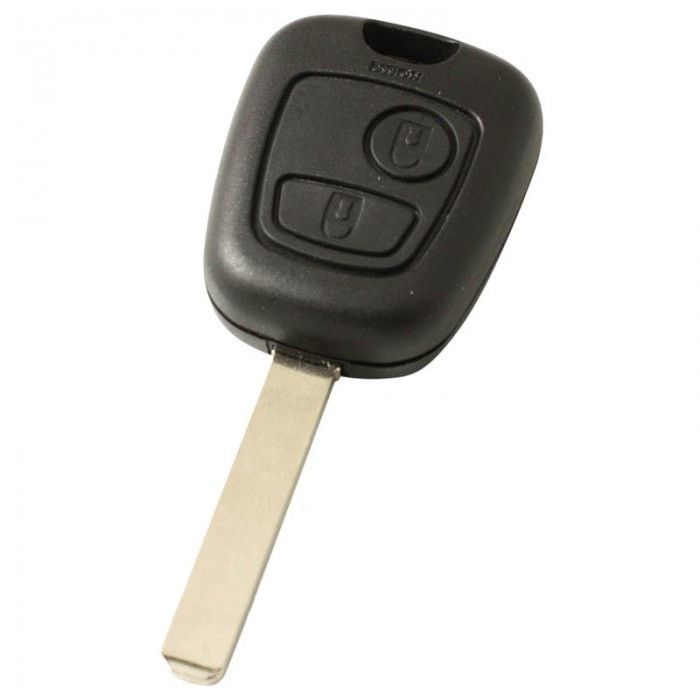Peugeot 2-Tasten Schlüsselgehäuse - Schlüsselblatt gerade mit Elektronik 433MHZ - ID46 Transponder main product photo