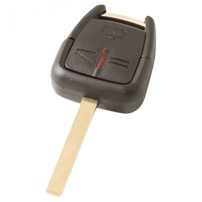 Opel 3-Tasten Schlüsselgehäuse - Schlüsselblatt gerade mit Elektronik 433MHZ - ID40 Transponder (Modell 2) main product photo