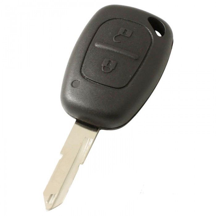 Renault 2-Tasten-Schlüsselgehäuse - Schlüsselblattspitze mit Öffnung mit Elektronik 433MHZ - 7947 Transponder (Modell 1) main product photo