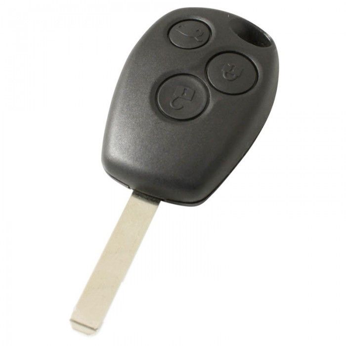 Renault 3-Tasten-Schlüsselgehäuse - Schlüsselblatt gerade mit Elektronik 433MHZ - 7947 Transponder main product photo