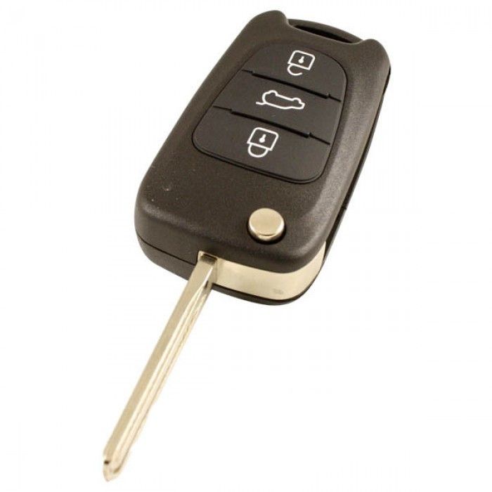 Hyundai 3-Tasten Klappschlüssel - Schlüsselblatt gerade mit Elektronik 433MHZ - ID4D60 Transponder für Hyundai I30 main product photo