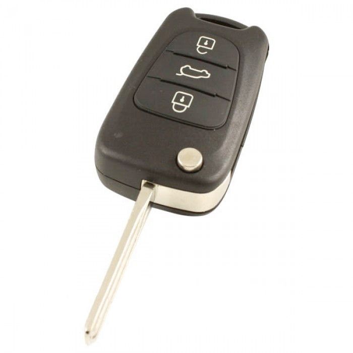 Kia 3-Tasten Klappschlüssel - Schlüsselblatt gerade mit Elektronik 433MHZ - ID46 PCF7936 Transponder main product photo