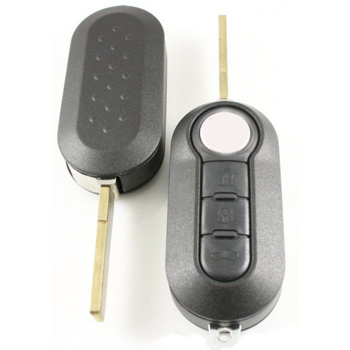 Fiat 3-Tasten Klappschlüssel schwarz - Schlüsselblatt gerade mit Elektronik 434MHZ -7946 Transponder - Delphi main product photo