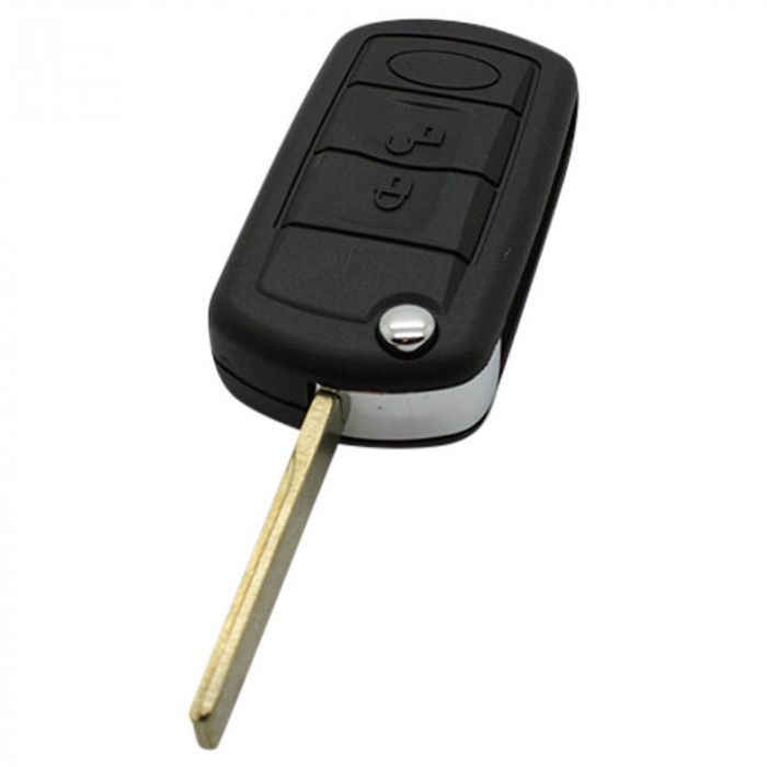 Land Rover 3-Tasten Klappschlüssel - Schlüsselblatt gerade mit Elektronik 433MHZ - PCF7935 Transponder passend für Land Rover 3, Range Rover Sport main product photo